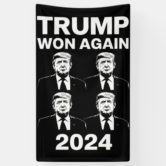 Trump Won Again 2024 Election Inauguration Day 47  Banner (Vertical)