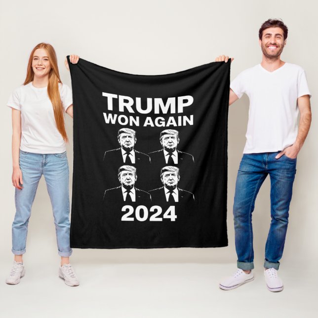 Trump Won Again 2024 Election Inauguration Day 47  Fleece Blanket (In Situ)