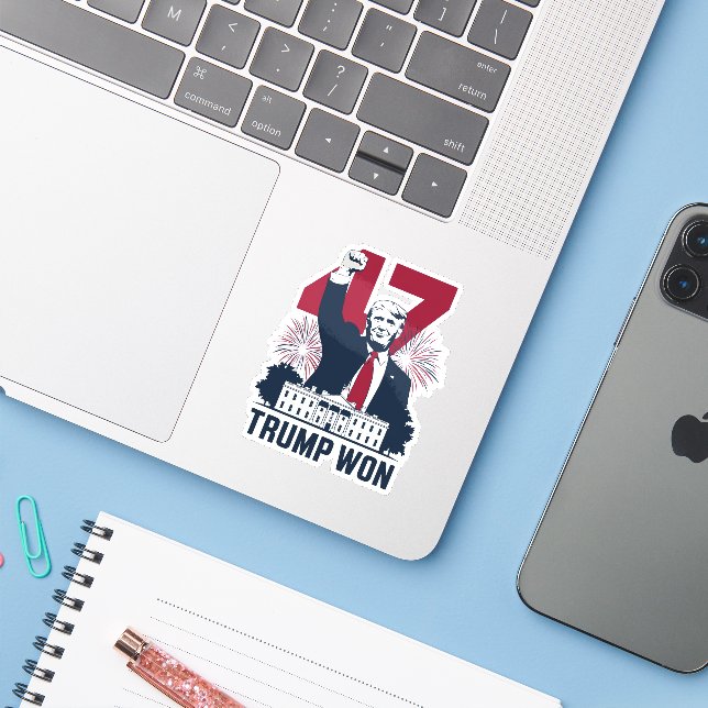Trump Won Again 2024 Election President 47 th  (Laptop w/ iPhone)