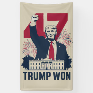 Trump Won Again 2024 Election President 47 th  Banner