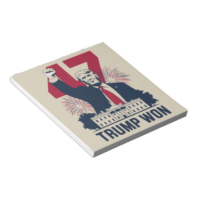 Trump Won Again 2024 Election President 47 th  Notepad (Angled)