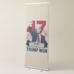 Trump Won Again 2024 Election President 47 th Retractable Banner