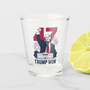 Trump Won Again 2024 Election President 47 th Shot Glass