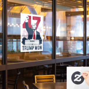 Trump Won Again 2024 Election President 47 th Window Cling