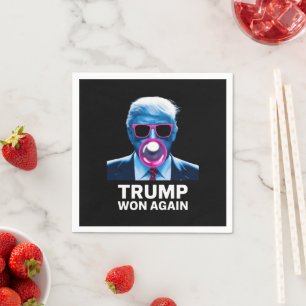 Trump Won Again 2024 Election Vote President 47th  Napkin