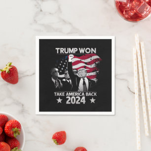 Trump Won Again Take America Back 2024 Napkin