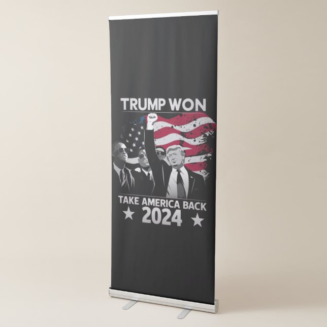 Trump Won Again Take America Back 2024 Retractable Banner (3/4)