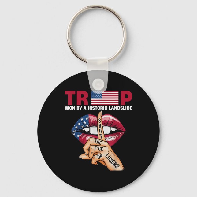 Trump Won By Historic Landslide  Key Ring (Front)