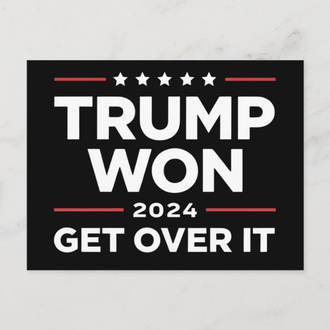 Trump Won Get Over It 2024 Invitation Postcard (Front)