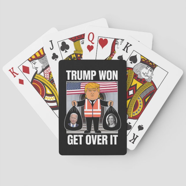 Trump Won Get Over It Maga Won Election 2024  Playing Cards (Back)