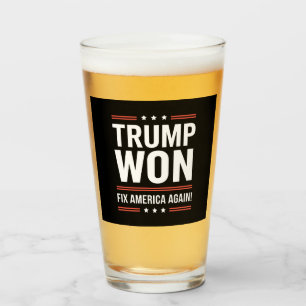 Trump Won MAGA Trump Winner 2024 Fix America Again Glass