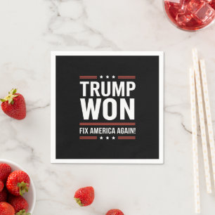 Trump Won MAGA Trump Winner 2024 Fix America Again Napkin