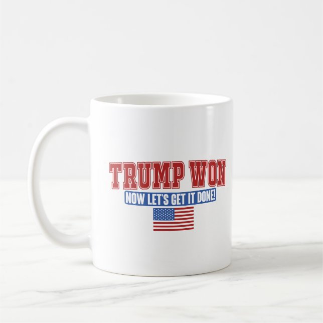 Trump Won Now Lets Get Coffee Mug (Left)