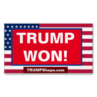 TRUMP WON! pack of 25 Patriotic Magnetic Business Card