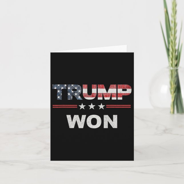 Trump Won T 4th Of July American Flag  Card (Front)