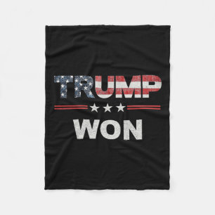 Trump Won T 4th Of July American Flag Fleece Blanket