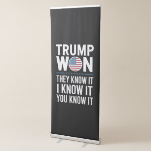 Trump Won They Know It 2024 47th President Winning Retractable Banner