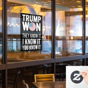 Trump Won They Know It 2024 47th President Winning Window Cling