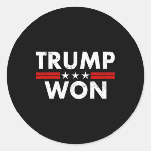 Trump Won Truck 45_47 Waste Trash Management(on Ba Classic Round Sticker