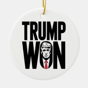 Trump Won Trump Vance Election President Speech Ceramic Tree Decoration
