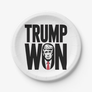 Trump Won Trump Vance Election President Speech Paper Plate