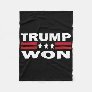 Trump Won Trump Waste Management Funny Garbage Tru Fleece Blanket