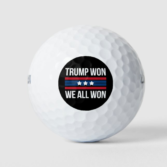 Trump Won We All Won 2024 USA Flag Trump Won Golf Balls (Front)