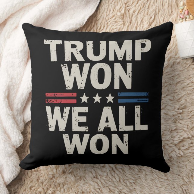 Trump Won We All Won President 47 USA Cushion (Blanket)