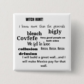 Trump Word Cloud Typography Political 15 Cm Square Badge