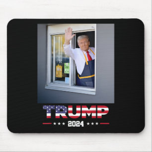 Trump Works Drive-thru Trump Serving French Fries Mouse Mat