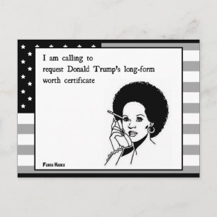 Trump Worth Certificate Postcard