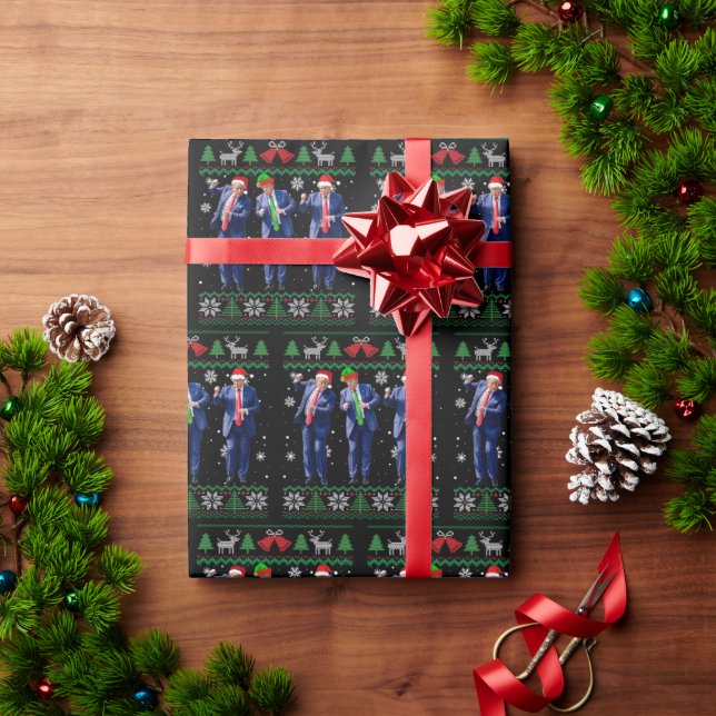 Trump Wrapping Paper Christmas Funny Trump Dance (Holiday Gift)