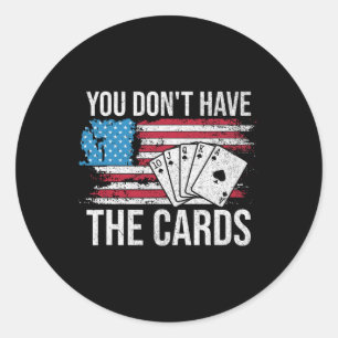 Trump Zelensky You Don't Have The Cards Retro Amer Classic Round Sticker