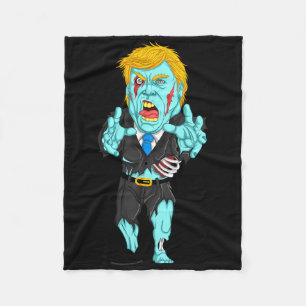 Trump Zombie Cute President Halloween Funny Gift Fleece Blanket