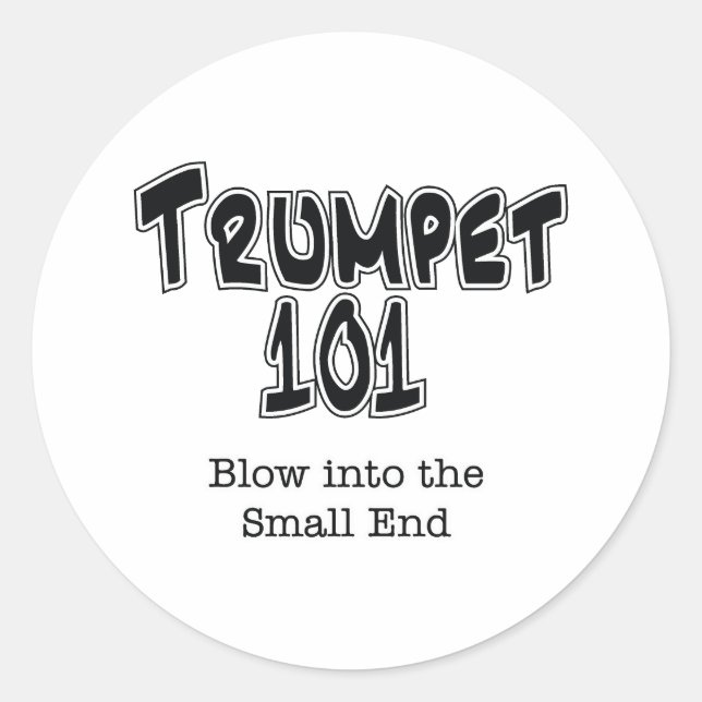 Trumpet 101 classic round sticker (Front)