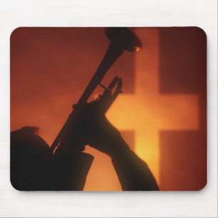 Trumpet and Cross Mouse Mat