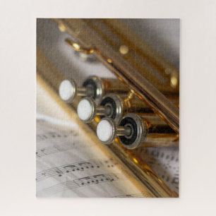 Trumpet and Sheet Music Brass Instrument Jigsaw Puzzle