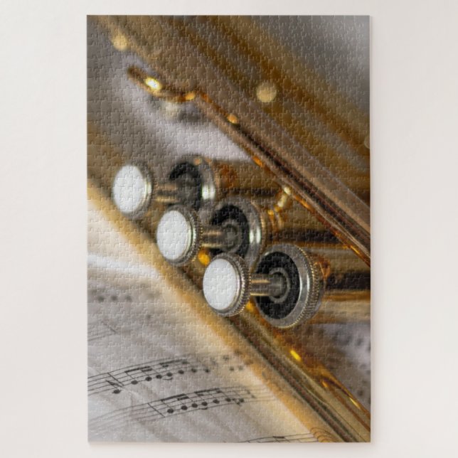 Trumpet and Sheet Music Brass Instrument Jigsaw Puzzle (Vertical)