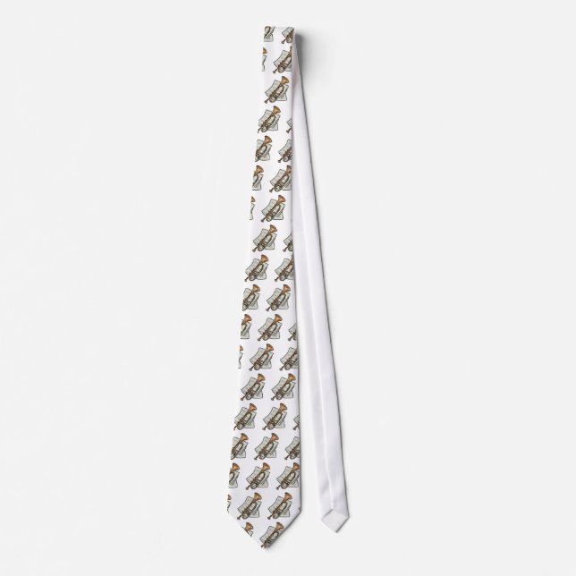 trumpet and sheet music tie (Front)
