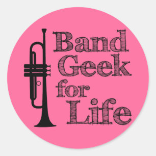Trumpet Band Geek Classic Round Sticker