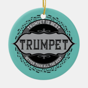 Trumpet Best Music Note Circle Ceramic Tree Decoration