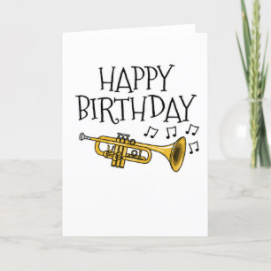 Trumpet Birthday Card Trumpeter Brass Musician