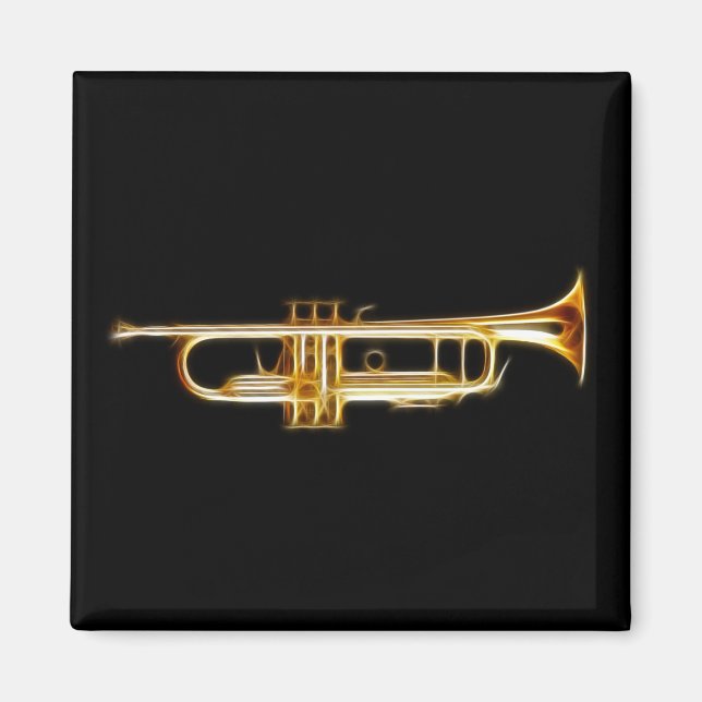 Trumpet Brass Horn Wind Musical Instrument Magnet (Front)