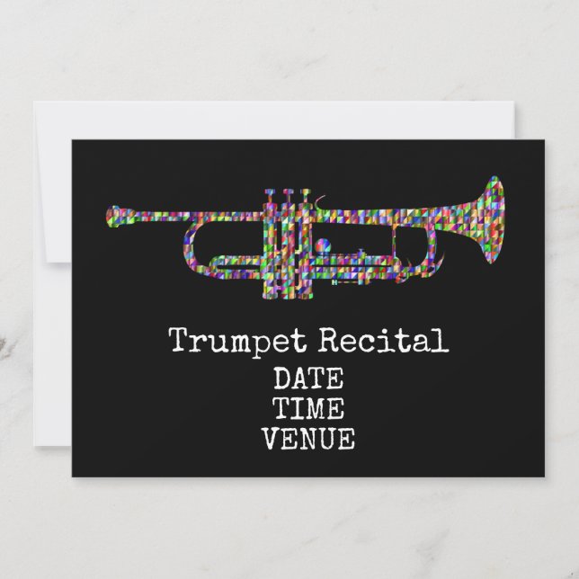 Trumpet Brass Recital jazz stylish performance Invitation (Front)