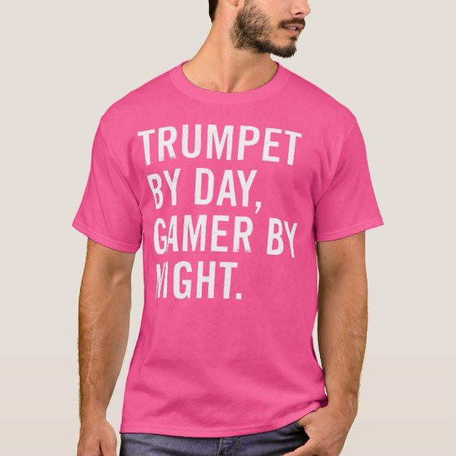 Trumpet By Day Gamer By Night 	 - Unisex Adultskid T-Shirt (Front)