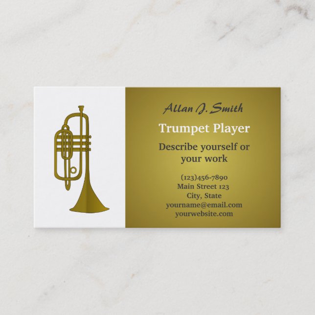 Trumpet cartoon business cards (Front)