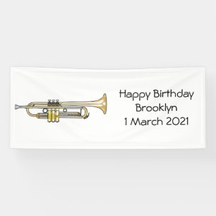 Trumpet cartoon illustration  banner