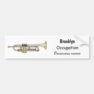 Trumpet cartoon illustration  bumper sticker
