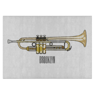 Trumpet cartoon illustration cutting board