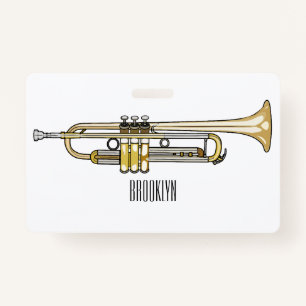 Trumpet cartoon illustration  ID badge